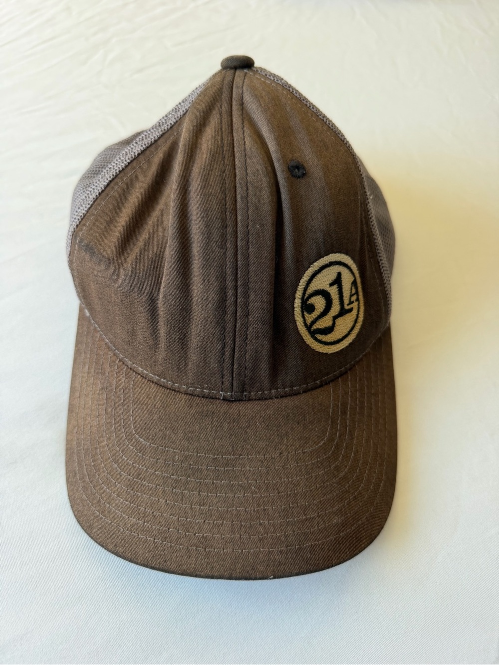 Richardson Style 21st Amendment Brown Mesh Back Baseball Cap with Circular Logo